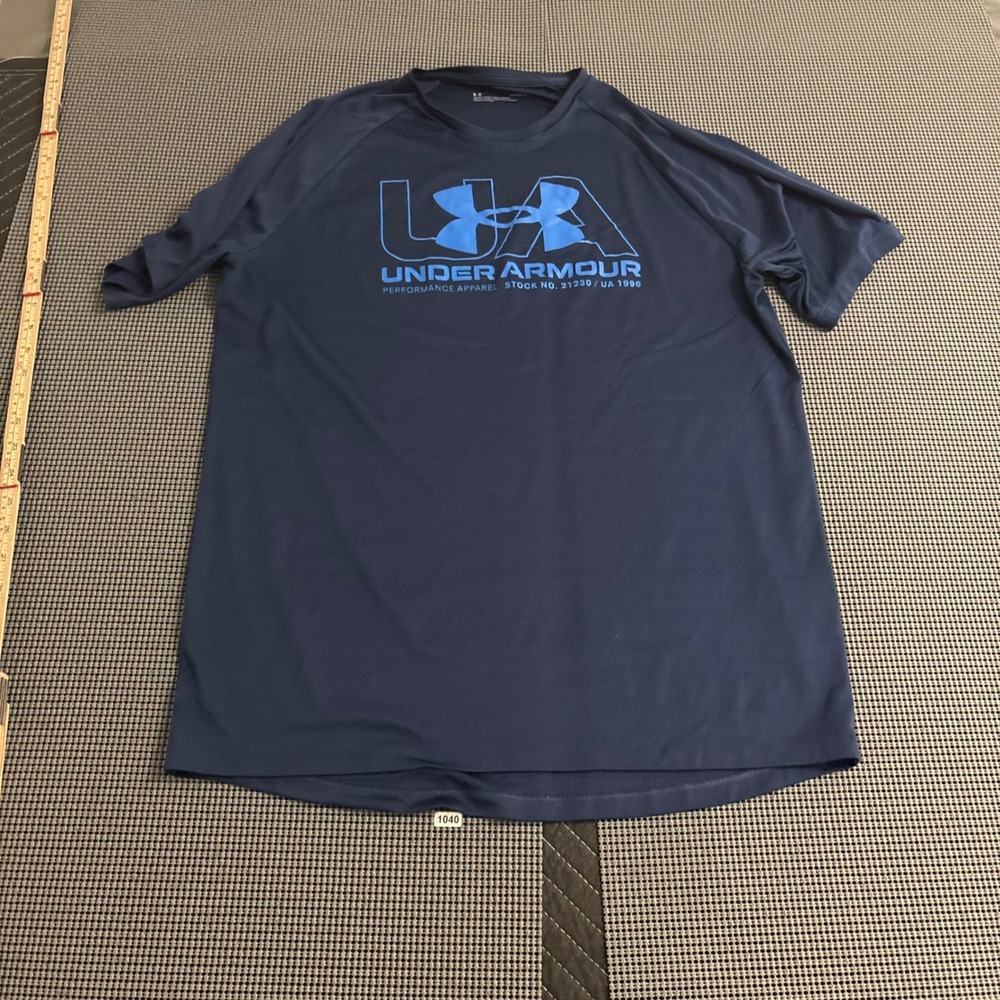 Under Armour Mens Navy Blue Performance Logo Graphic T-Shirt Large 21230